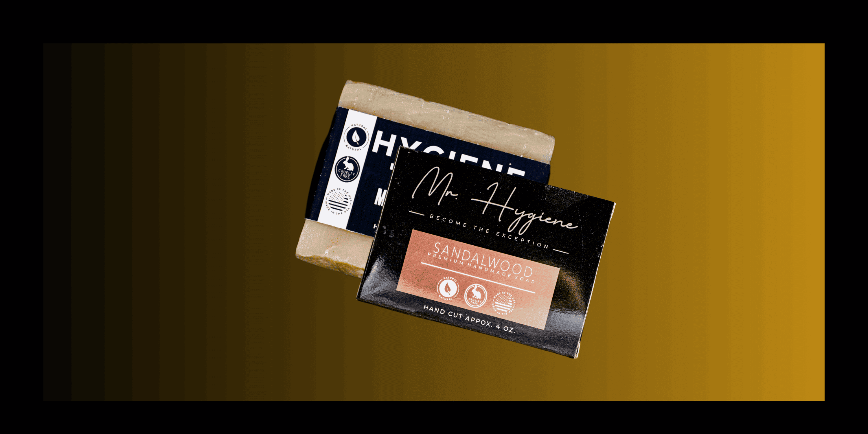 bars soaps with orange background