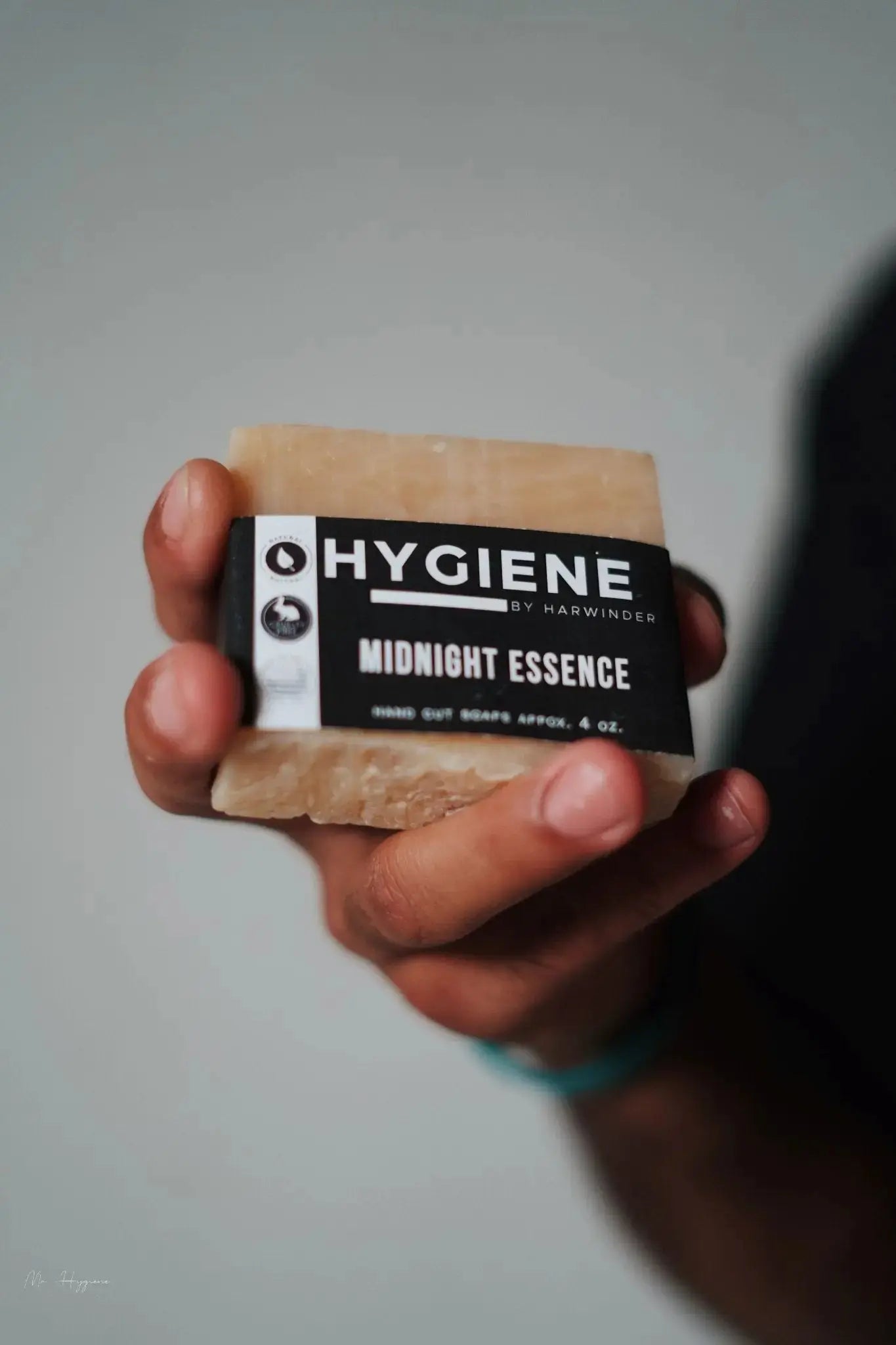 Midnight-Essence-Bar of Soap in hand