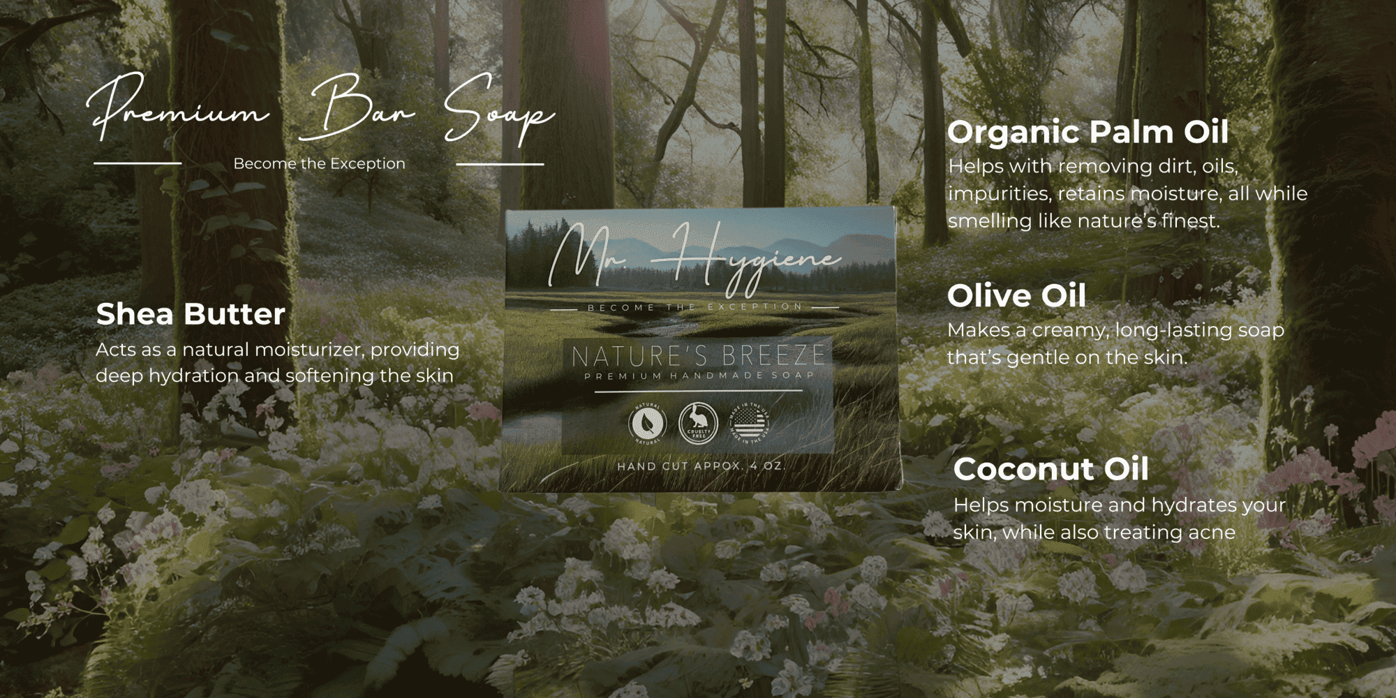 Natures Breeze Mens Bar Soap Ingredients