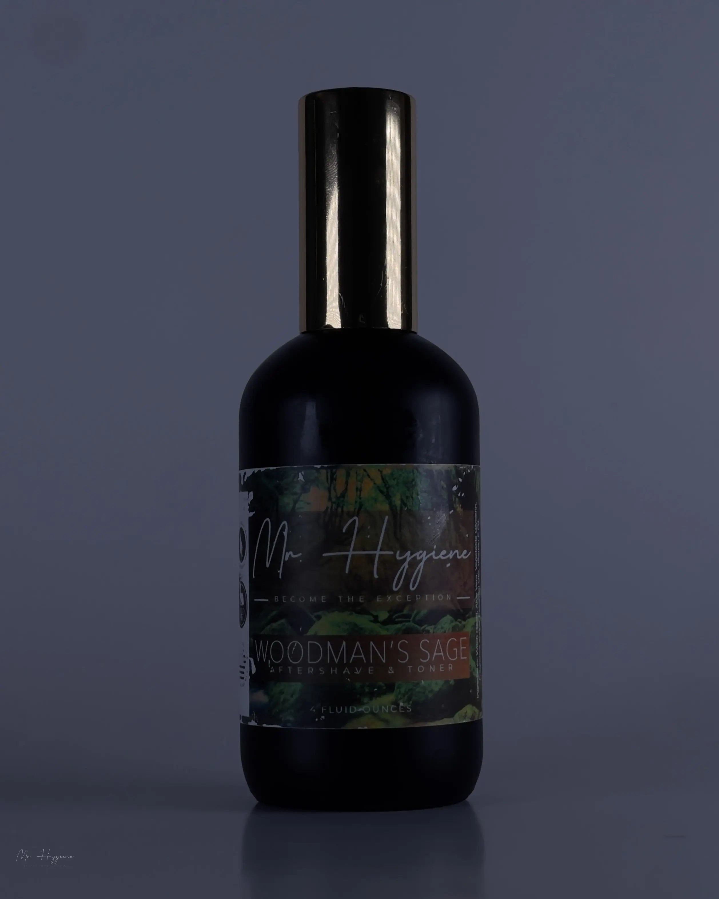 Mens aftershave bottle in dim light