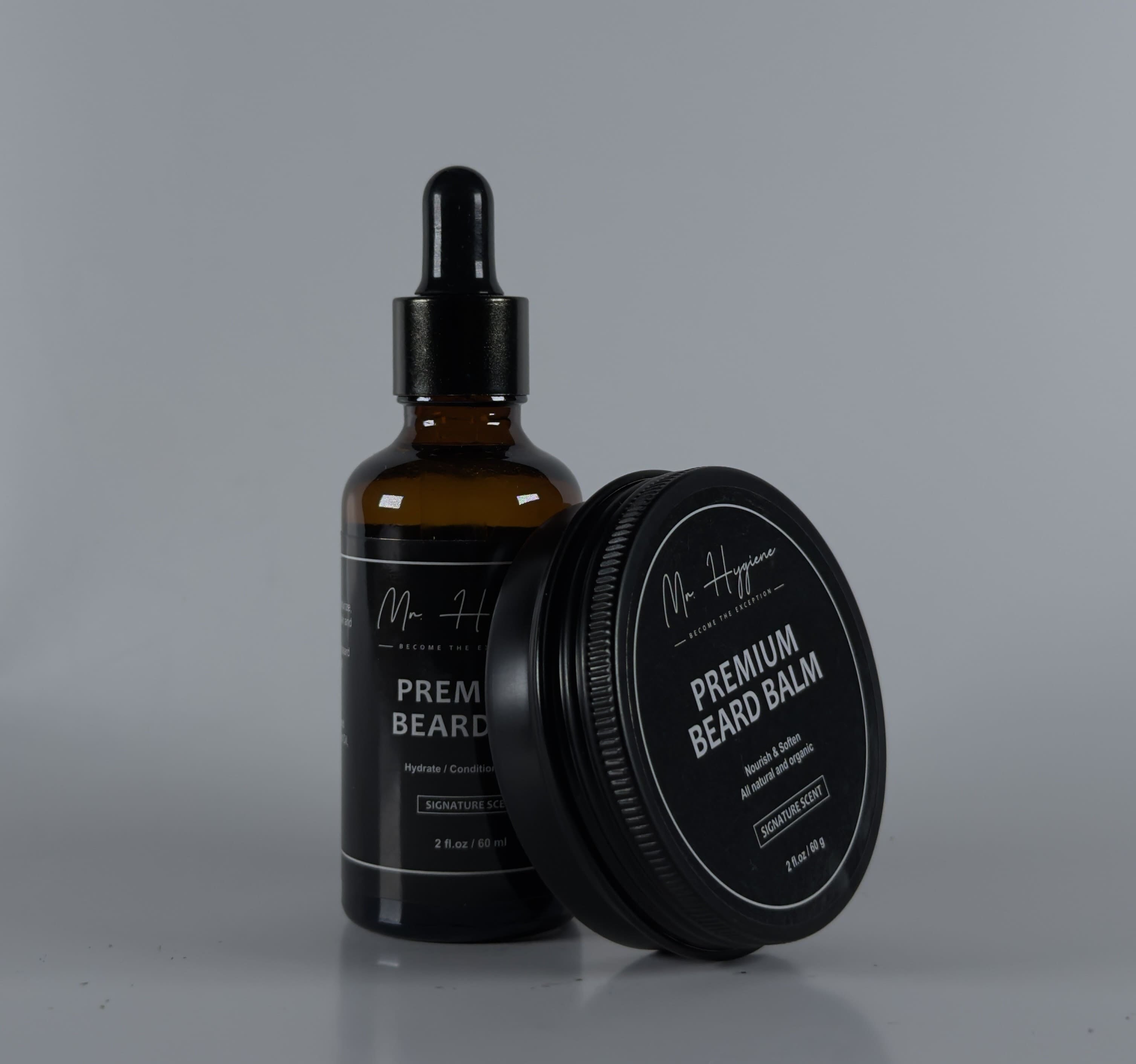 premium beard care kit with white background