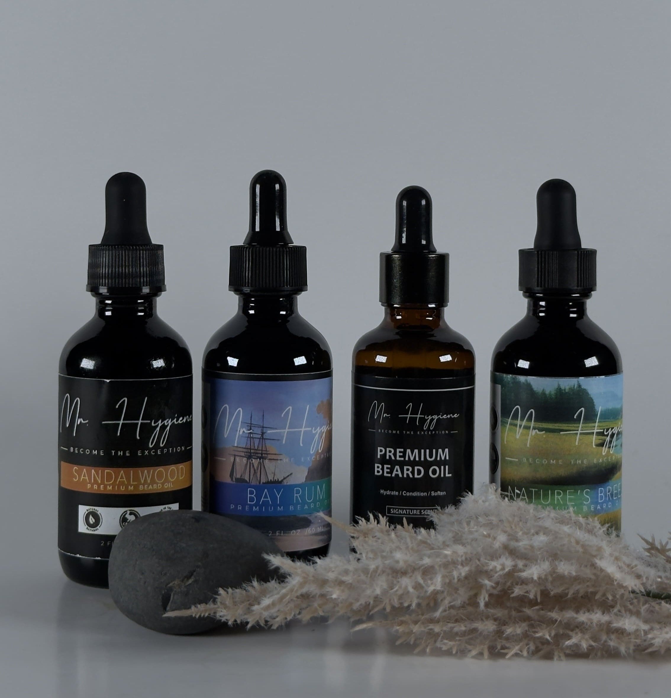 beard oils lined up