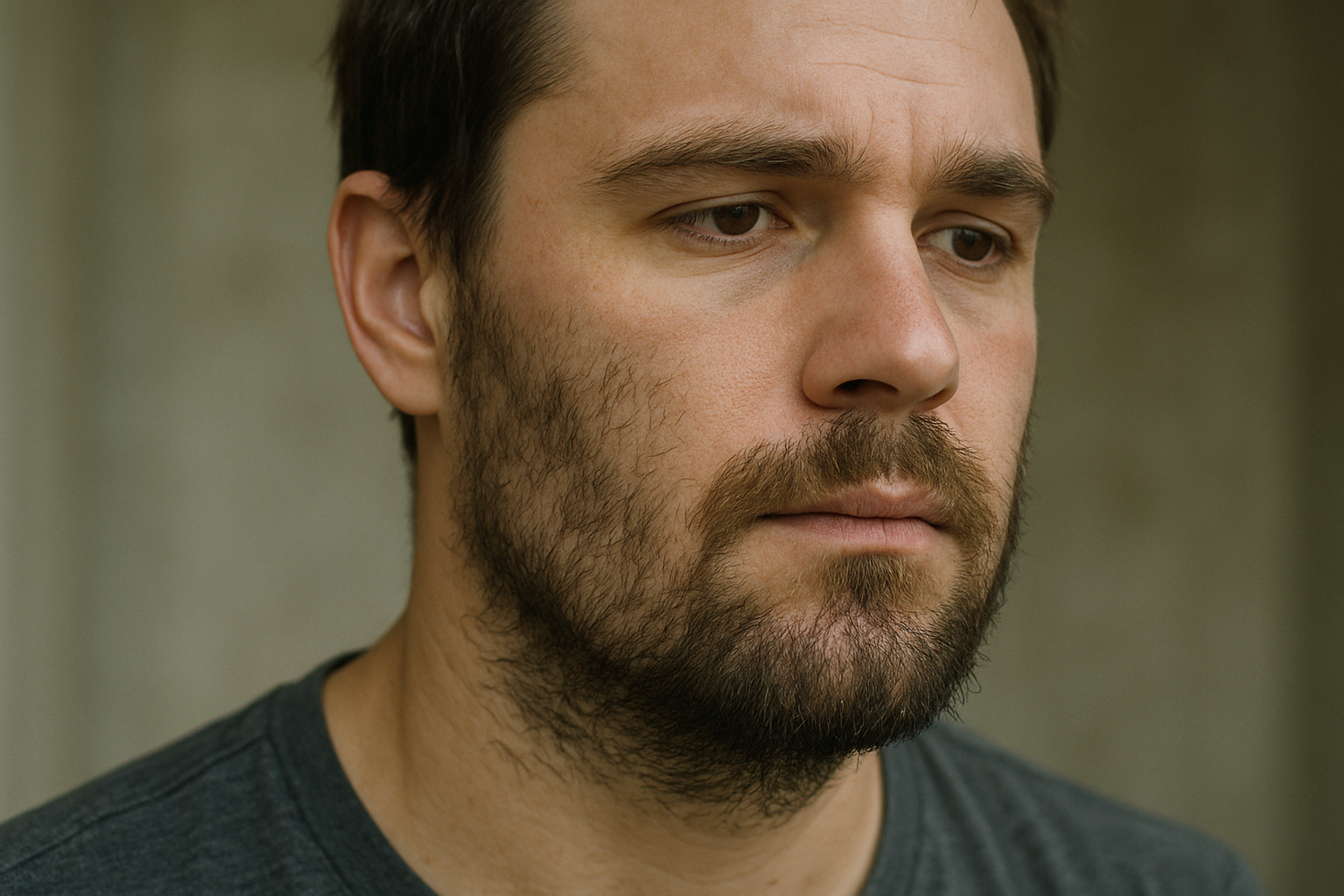 man with uneven beard