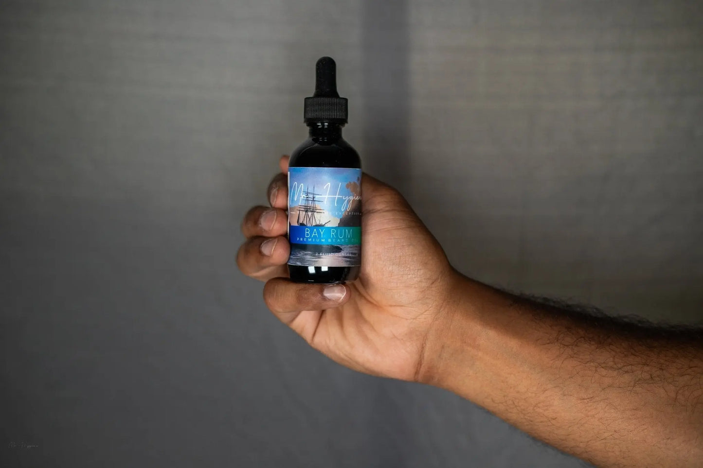 Bay Rum Beard Oil in hand 