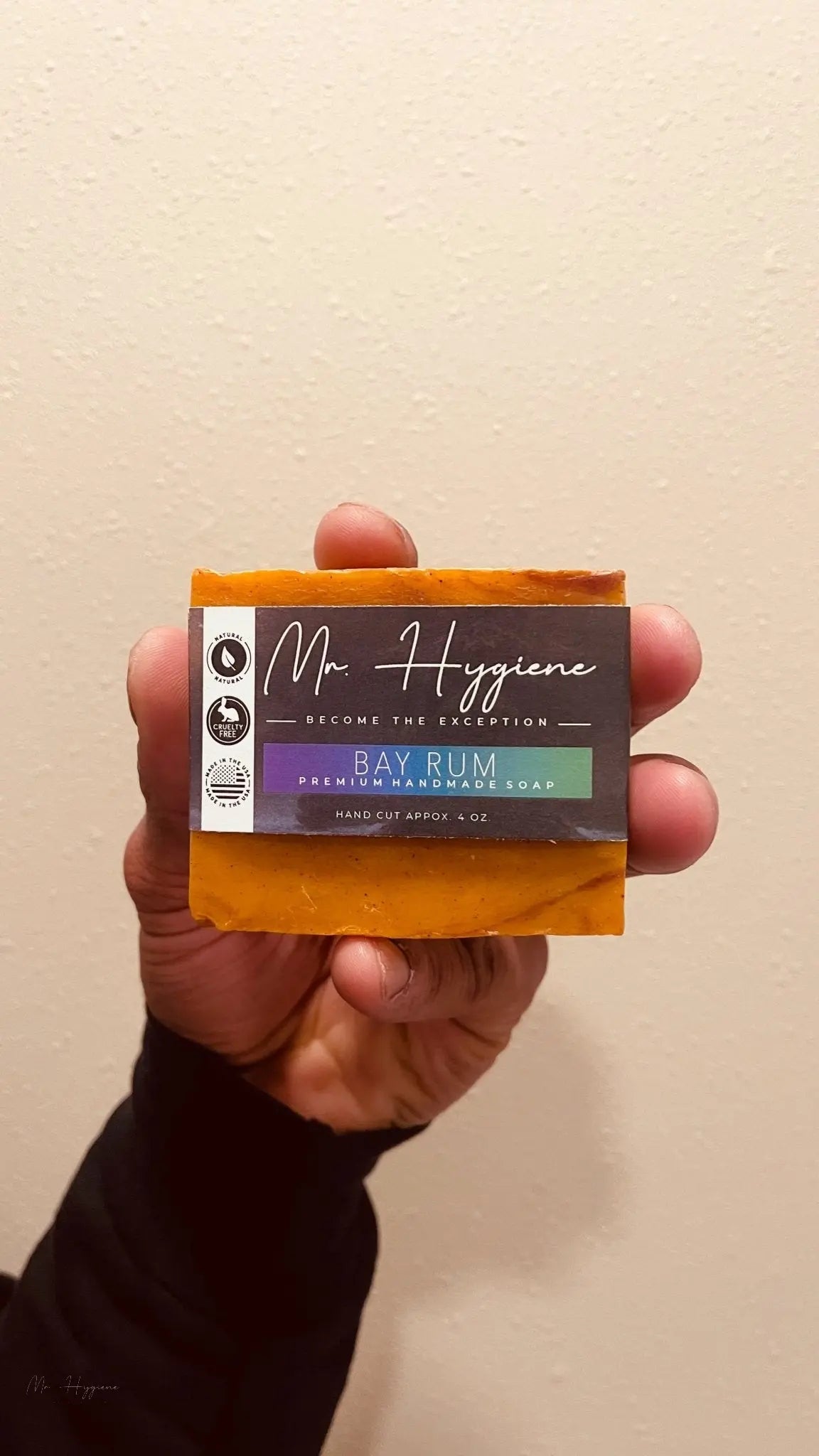 Bay Rum mens soap with white background