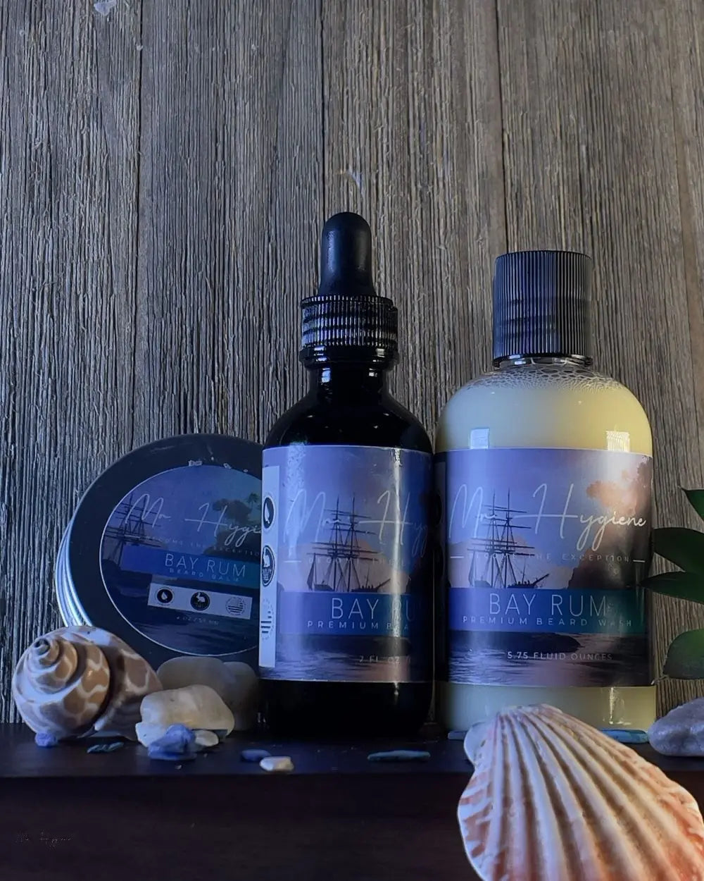 Bay Rum Mens Hygiene Products with Wood