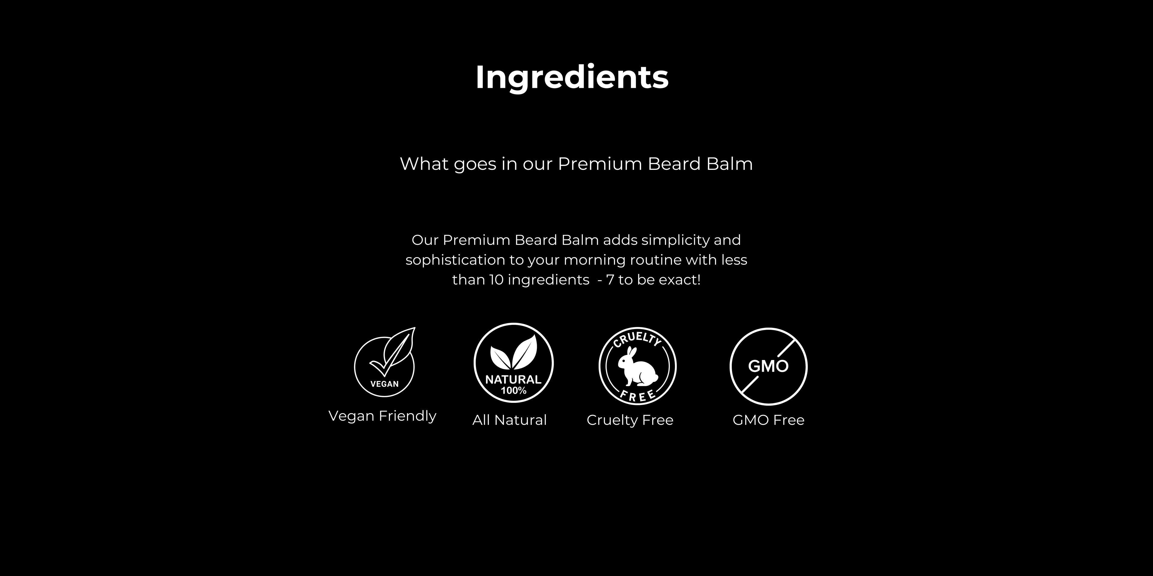 beard balm ingredients and badges