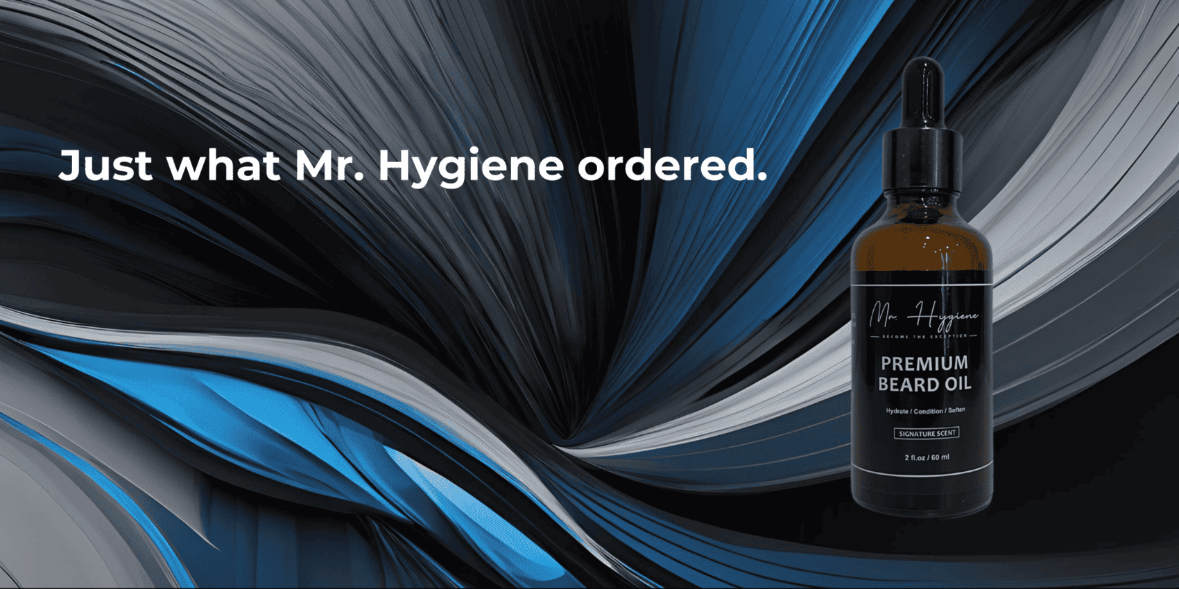 Premium Beard Oil blue background
