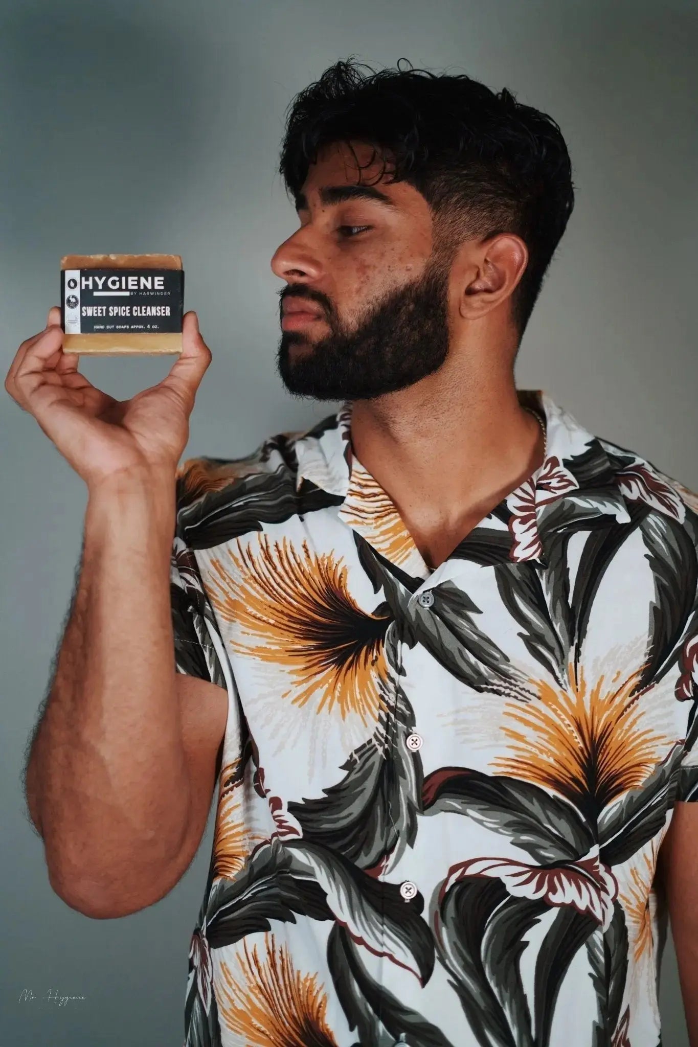 Sweet Spice Cleanser Luxury Mens Soap In hand 