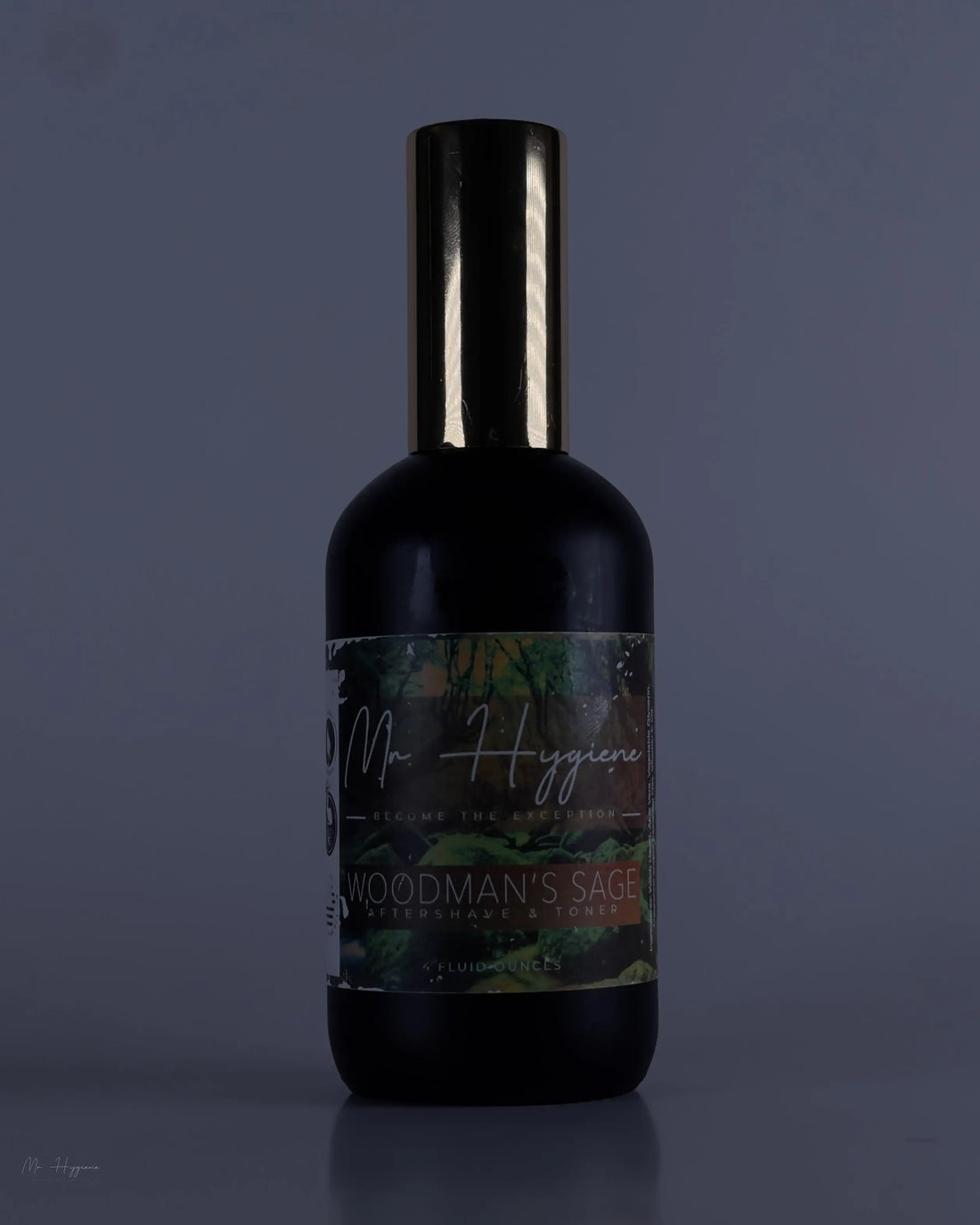 Mens aftershave bottle in dim light