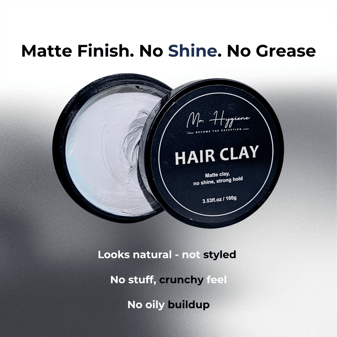 Matte Finish Hair Clay for Men - Strong Hold, Natural Look - Mr. Hygiene