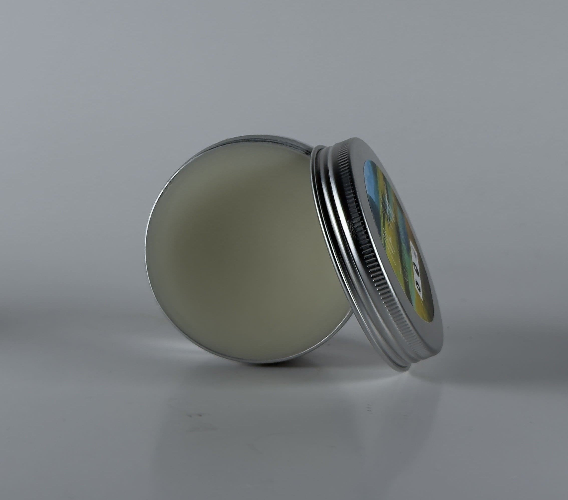 natures breeze beard balm open tin