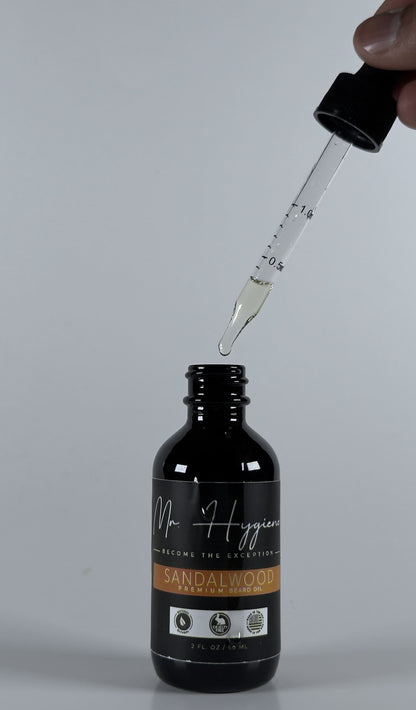 sandalwood beard oil with dropper